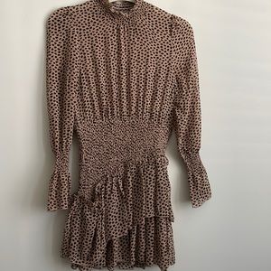 Leopard, mid thigh, ruffle dress